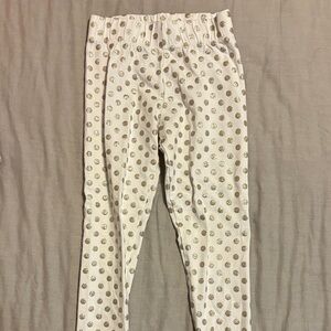 * 2 for $5 * Isaac Mizrahi Cream and Gold Polka Dot Kids Leggings